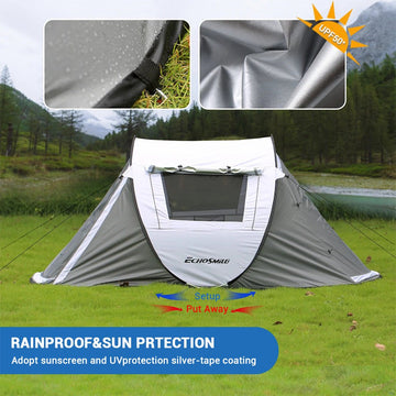 Large Pop-Up Camping Tent for 4-6 Person — Instant Setup Double-Layer Waterproof - AGILITHOR