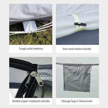 Large Pop-Up Camping Tent for 4-6 Person — Instant Setup Double-Layer Waterproof - AGILITHOR