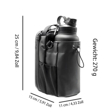 Large Water Bottle Carrier Bag with Shoulder Strap & Storage Pocket - AGILITHOR