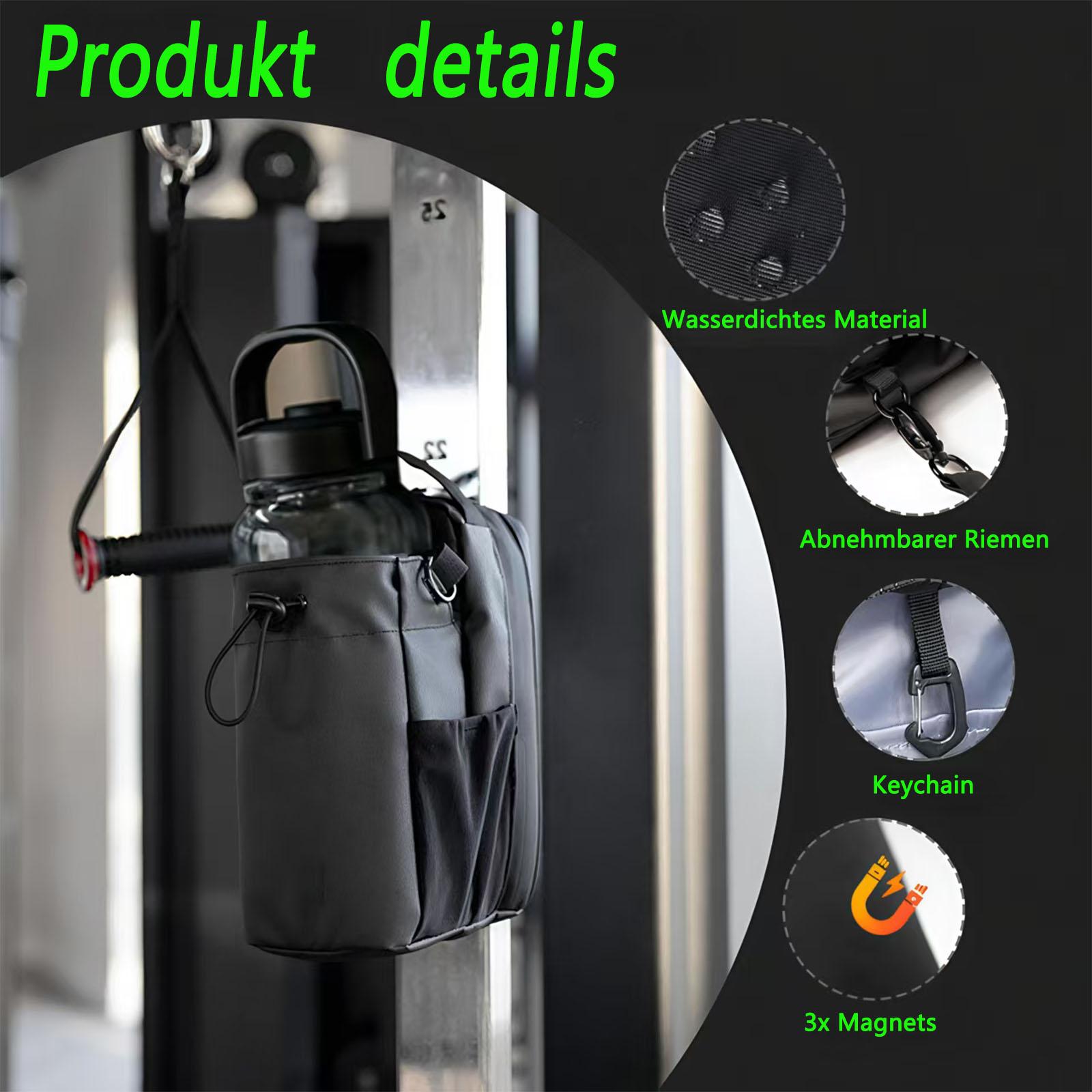 Large Water Bottle Carrier Bag with Shoulder Strap & Storage Pocket - AGILITHOR