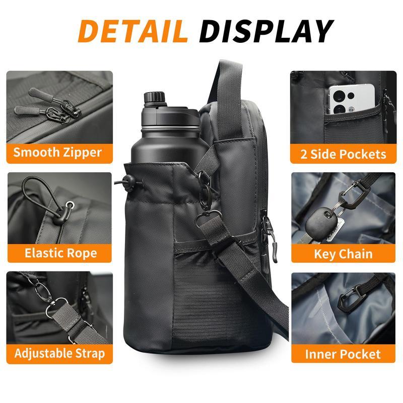 Large Water Bottle Carrier Bag with Shoulder Strap & Storage Pocket - AGILITHOR