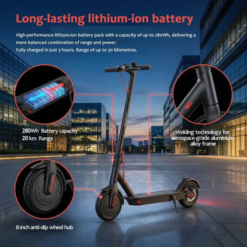 lectric Scooter for Adults 280W – Up to 25 km/h Speed, Long Range, Smart APP Control, Foldable Commuter Scooter for Daily Travel - AGILITHOR