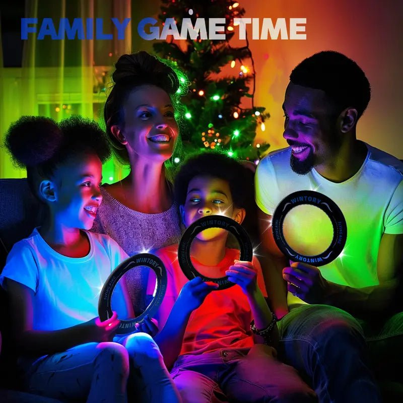 LED Light Up Flying Ring — Glow in the Dark Frisbee for Night Play - AGILITHOR