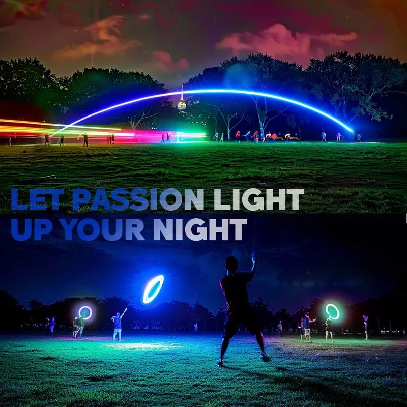 LED Light Up Flying Ring — Glow in the Dark Frisbee for Night Play - AGILITHOR