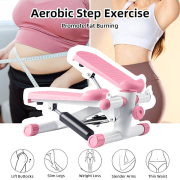 Mini Stair Stepper Machine with Resistance Bands & LCD Display - AGILITHOR