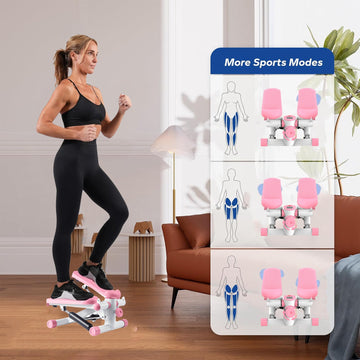 Mini Stair Stepper Machine with Resistance Bands & LCD Display - AGILITHOR