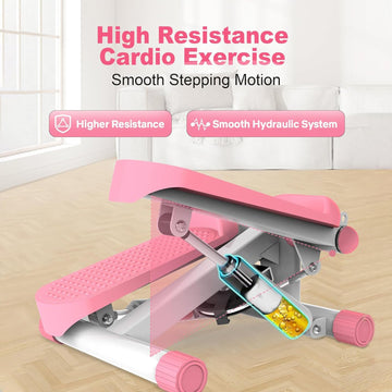Mini Stair Stepper Machine with Resistance Bands & LCD Display - AGILITHOR
