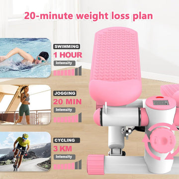 Mini Stair Stepper Machine with Resistance Bands & LCD Display - AGILITHOR