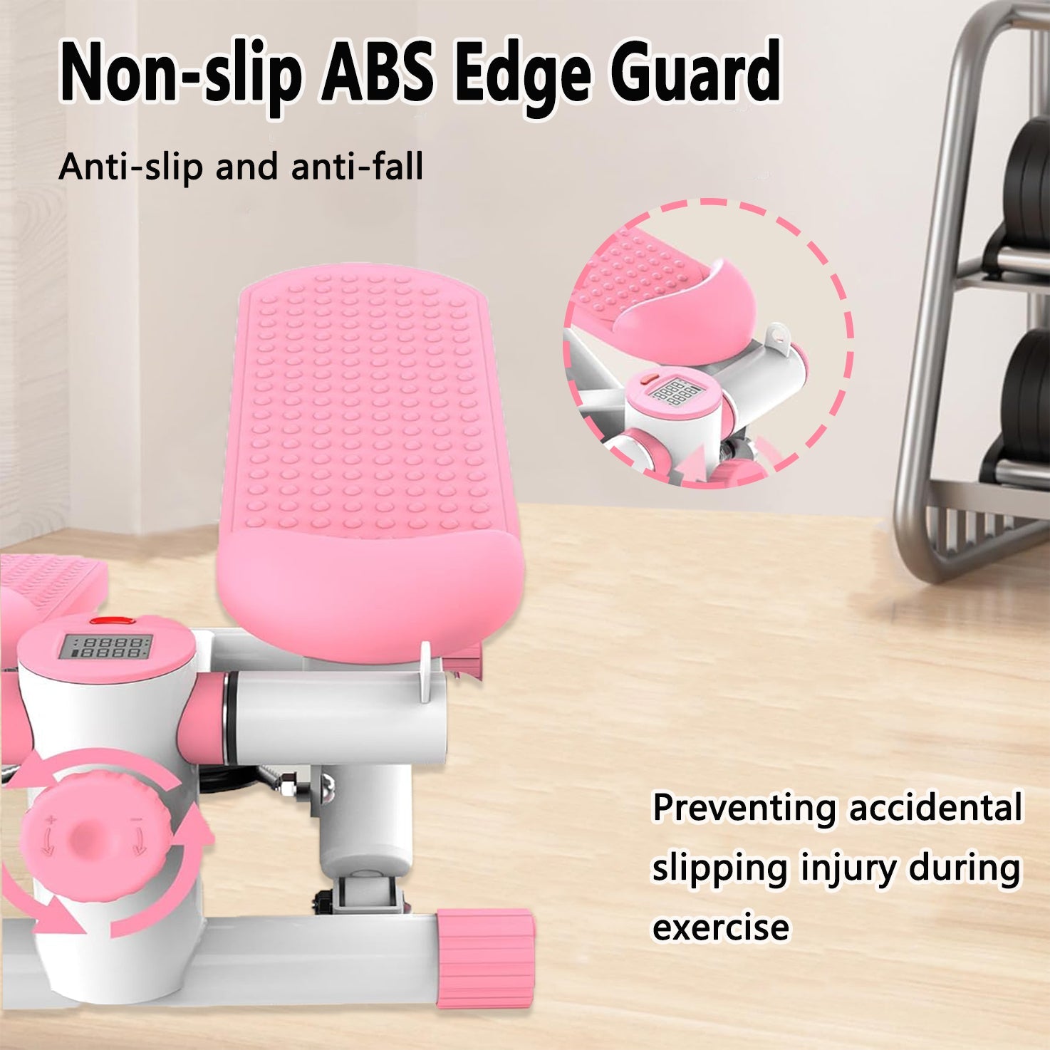 Mini Stair Stepper Machine with Resistance Bands & LCD Display - AGILITHOR