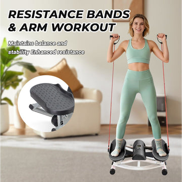 Mini Stepper Machine with Resistance Bands & LCD Counter - AGILITHOR