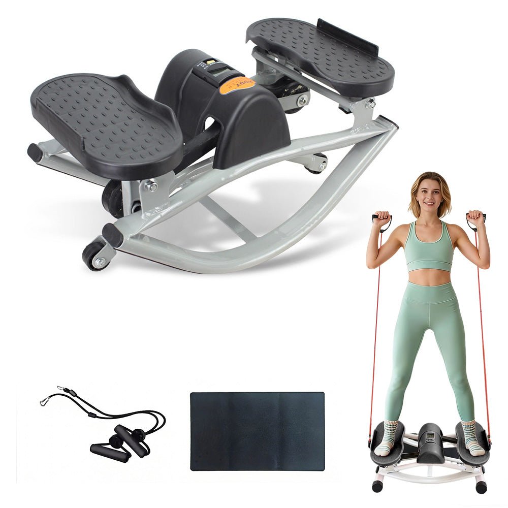 Mini Stepper Machine with Resistance Bands & LCD Counter - AGILITHOR