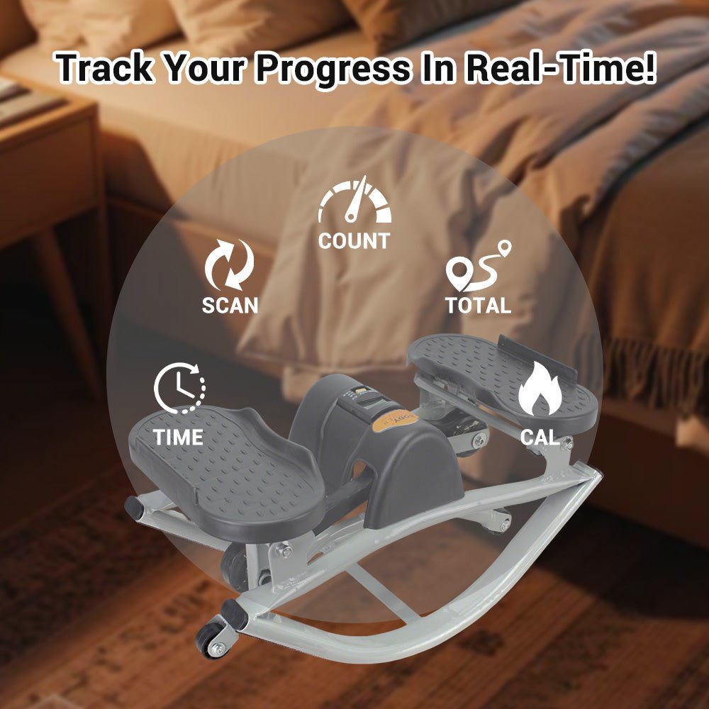 Mini Stepper Machine with Resistance Bands & LCD Counter - AGILITHOR