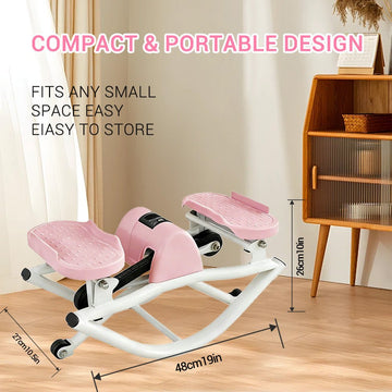 Mini Stepper Machine with Resistance Bands & LCD Counter - AGILITHOR