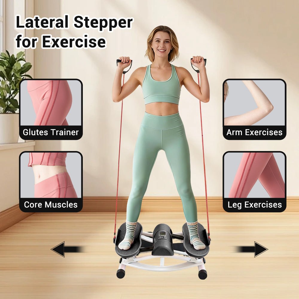Mini Stepper Machine with Resistance Bands & LCD Counter - AGILITHOR