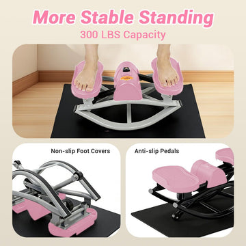 Mini Stepper Machine with Resistance Bands & LCD Counter - AGILITHOR