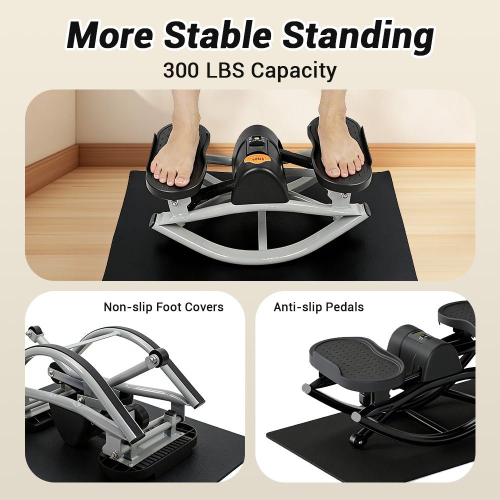 Mini Stepper Machine with Resistance Bands & LCD Counter - AGILITHOR