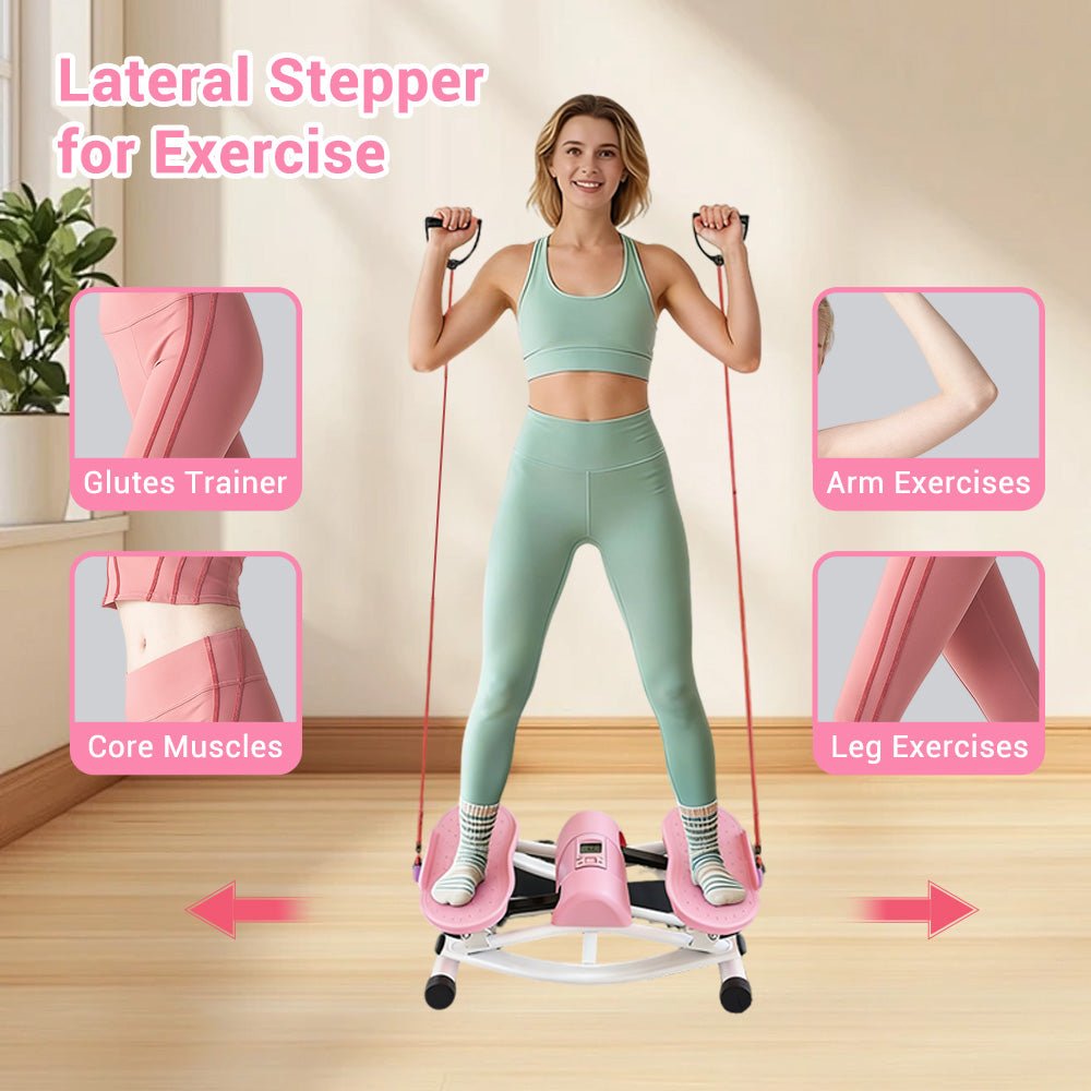 Mini Stepper Machine with Resistance Bands & LCD Counter - AGILITHOR