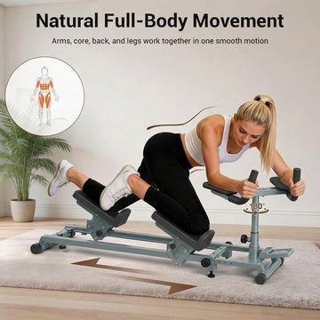 Multi-Function Rowing Machine & Leg Stretch Trainer with 180° Rotating Handle - AGILITHOR