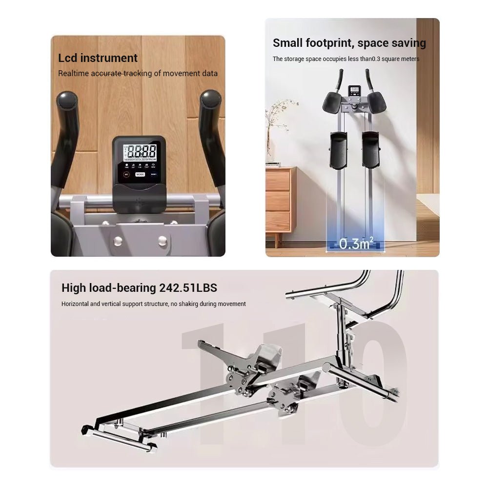 Multi-Function Rowing Machine & Leg Stretch Trainer with 180° Rotating Handle - AGILITHOR