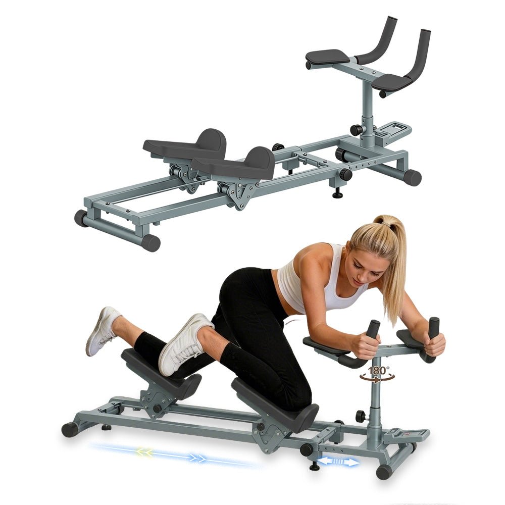 Multi-Function Rowing Machine & Leg Stretch Trainer with 180° Rotating Handle - AGILITHOR