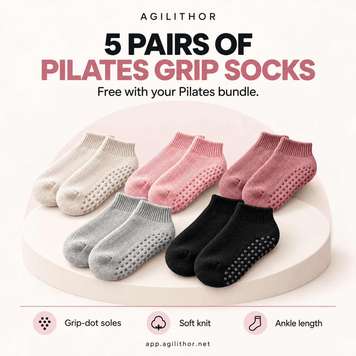 PILATES GRIP SOCKS-5PS - AGILITHOR