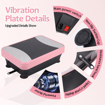 ScootFlow Vibration Plate with Bluetooth Speaker – Pink Home Fitness Machine - AGILITHOR