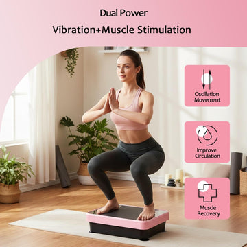 ScootFlow Vibration Plate with Bluetooth Speaker – Pink Home Fitness Machine - AGILITHOR