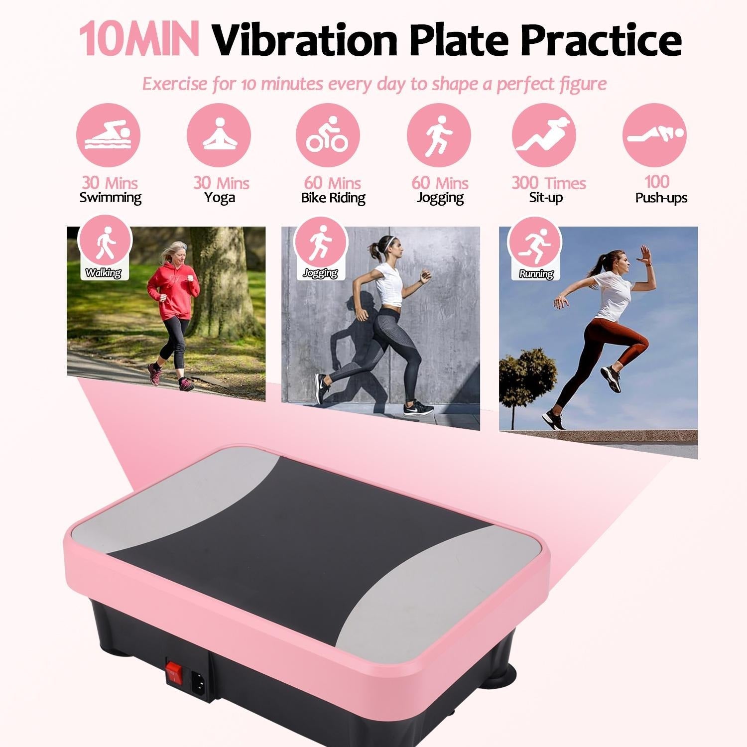 ScootFlow Vibration Plate with Bluetooth Speaker – Pink Home Fitness Machine - AGILITHOR