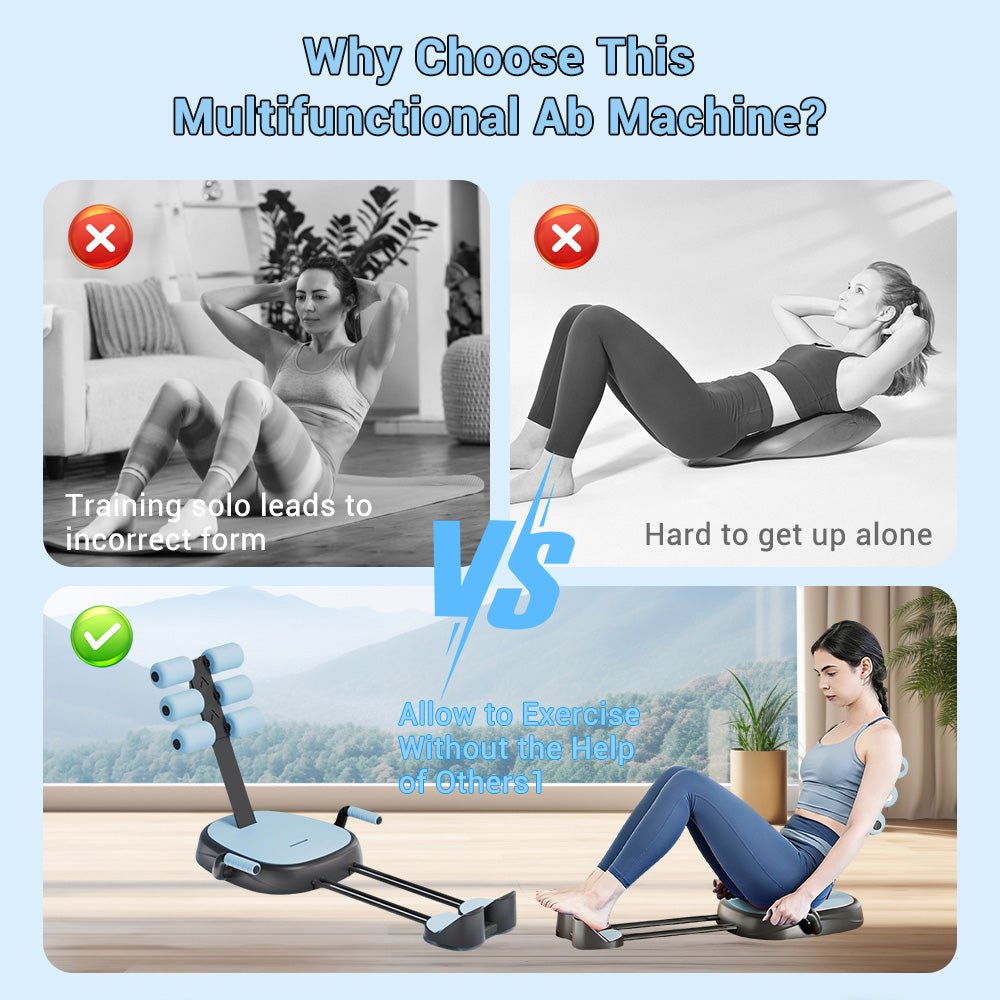 Sit-Up Rowing Machine Trainer with Resistance Band - AGILITHOR