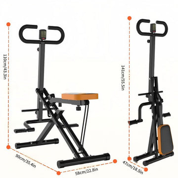 Squat Maschine für Home Gym, Kniebeugen-Trainer mit einstellbarem Widerstand, faltbares Trainingsgerät mit LCD-Anzeige, ideal für Po-, Bein- und Core-Training hersteller-garantie festlandchina - AGILITHOR