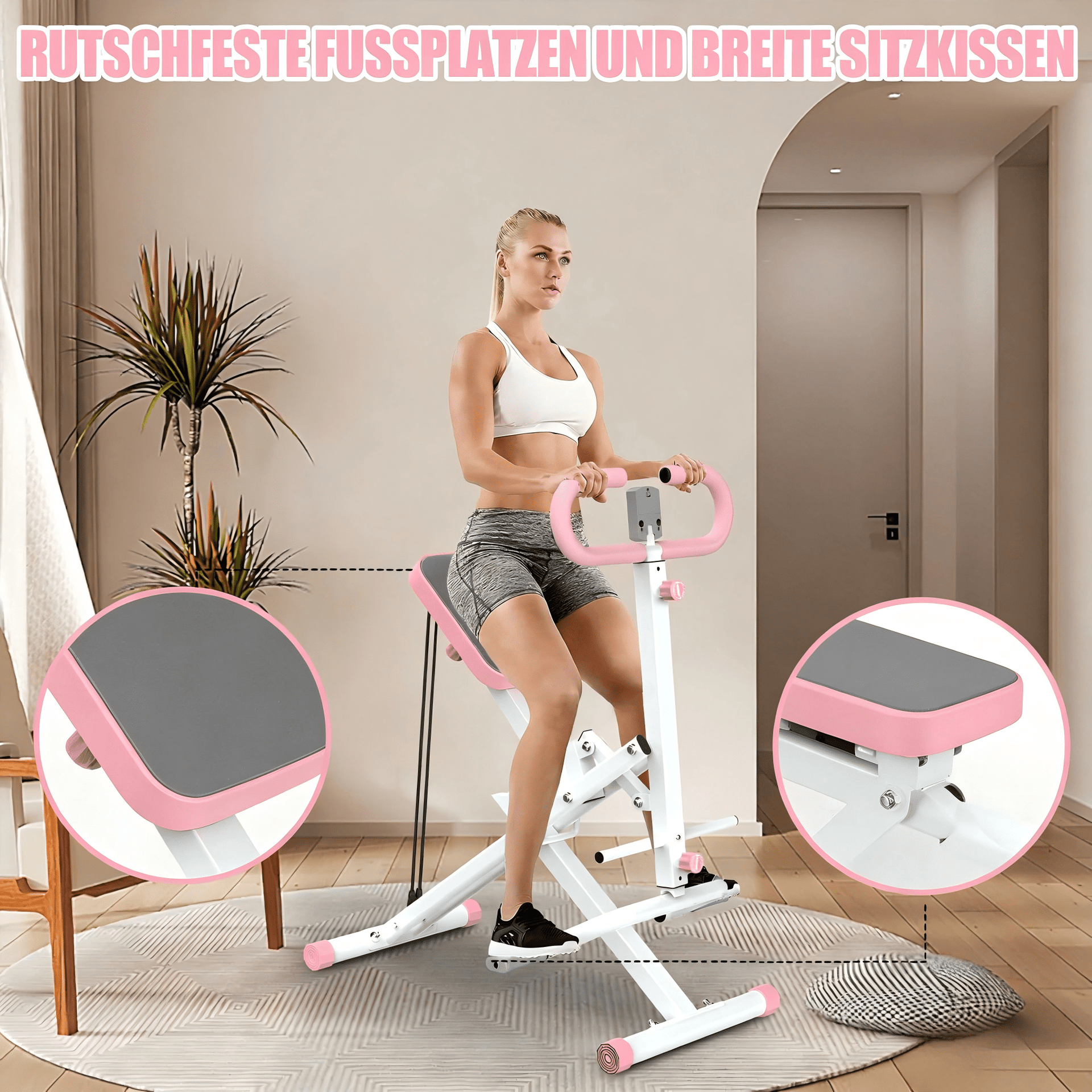 Squat Maschine für Home Gym, Kniebeugen-Trainer mit einstellbarem Widerstand, faltbares Trainingsgerät mit LCD-Anzeige, ideal für Po-, Bein- und Core-Training hersteller-garantie festlandchina - AGILITHOR
