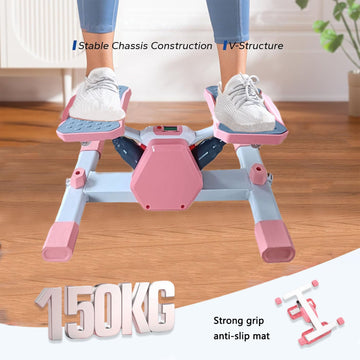 Twist Stepper with Resistance Bands & LCD Display — Compact Home Cardio Machine - AGILITHOR