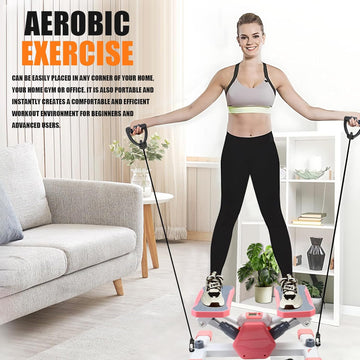 Twist Stepper with Resistance Bands & LCD Display — Compact Home Cardio Machine - AGILITHOR