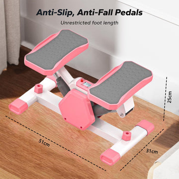 Twist Stepper with Resistance Bands & LCD Display — Compact Home Cardio Machine - AGILITHOR