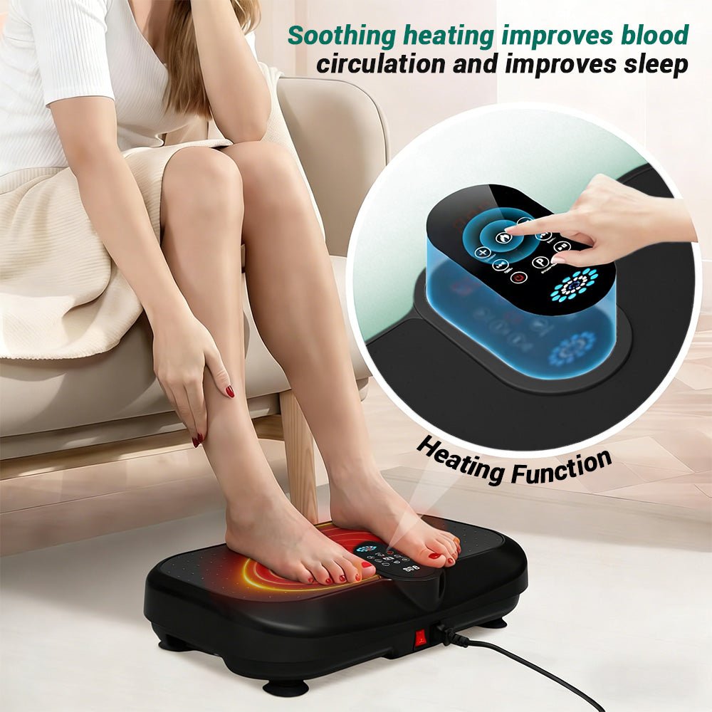 Vibration Plate Machine with Heated Foot Pads, Bluetooth Speaker & Remote Control - AGILITHOR