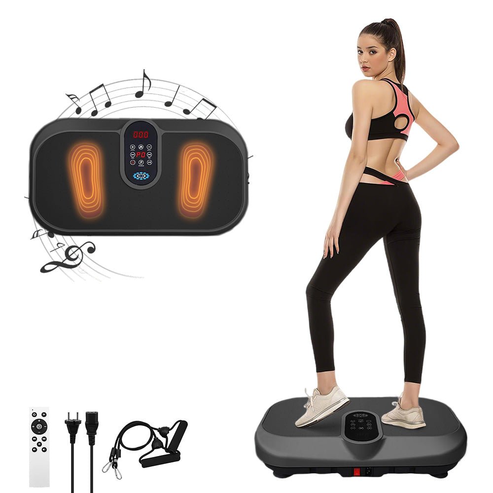 Vibration Plate Machine with Heated Foot Pads, Bluetooth Speaker & Remote Control - AGILITHOR