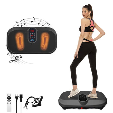 Vibration Plate Machine with Heated Foot Pads, Bluetooth Speaker & Remote Control - AGILITHOR