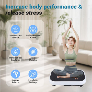 Vibration Plate Machine with Heated Foot Pads, Bluetooth Speaker & Remote Control - AGILITHOR