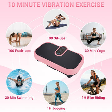 Vibration Plate Machine with Heated Foot Pads, Bluetooth Speaker & Remote Control - AGILITHOR