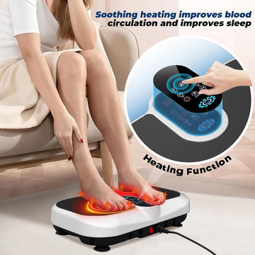 Vibration Plate Machine with Heated Foot Pads, Bluetooth Speaker & Remote Control - AGILITHOR