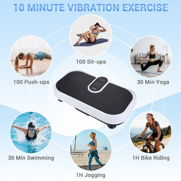 Vibration Plate Machine with Heated Foot Pads, Bluetooth Speaker & Remote Control - AGILITHOR