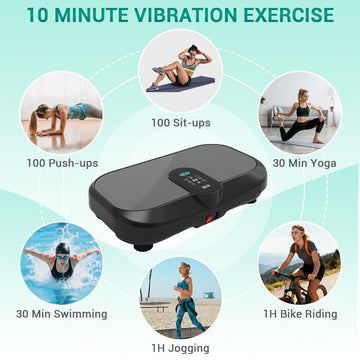 Vibration Plate Machine with Heated Foot Pads, Bluetooth Speaker & Remote Control - AGILITHOR