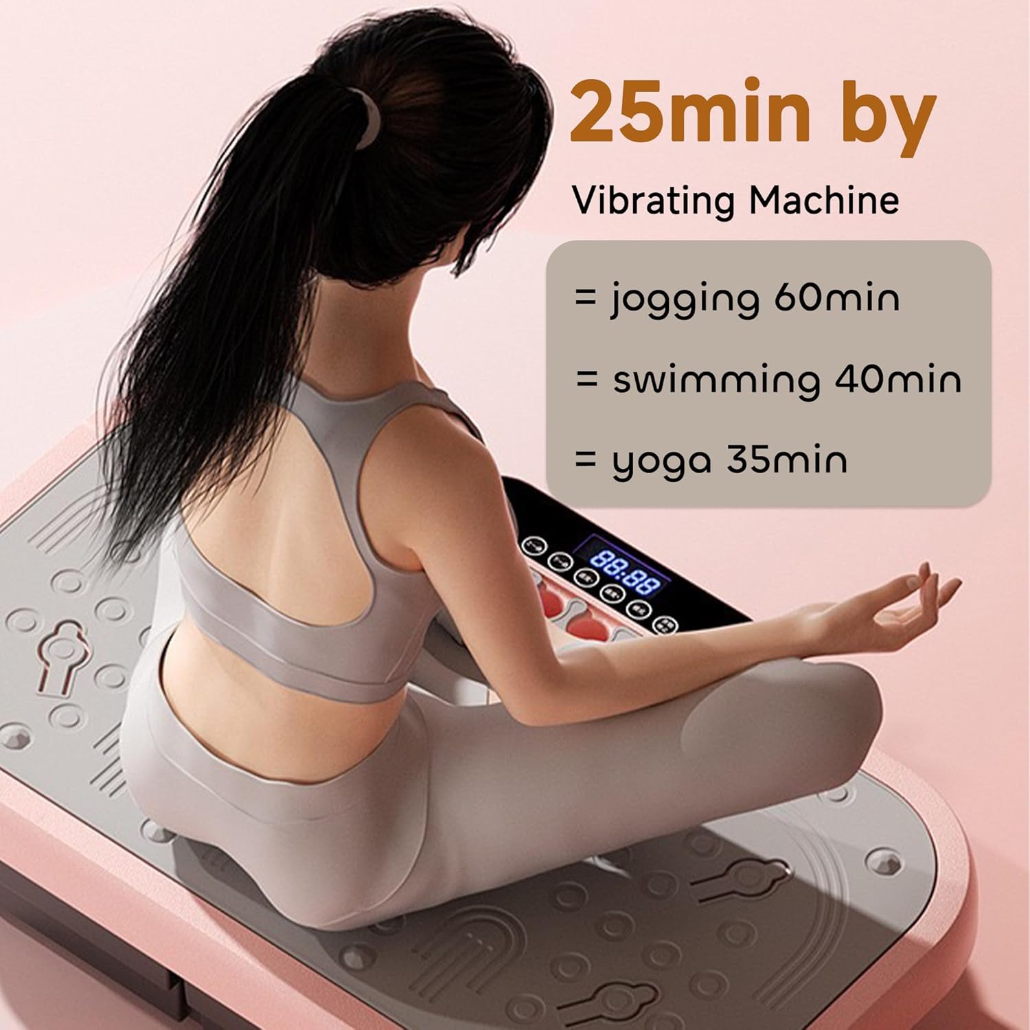 Vibration Plate Machine with Remote Control, LED Display & Massage Nodes - AGILITHOR