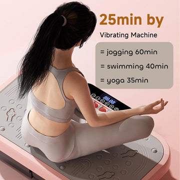 Vibration Plate Machine with Remote Control, LED Display & Massage Nodes - AGILITHOR