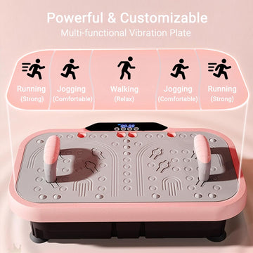 Vibration Plate Machine with Remote Control, LED Display & Massage Nodes - AGILITHOR