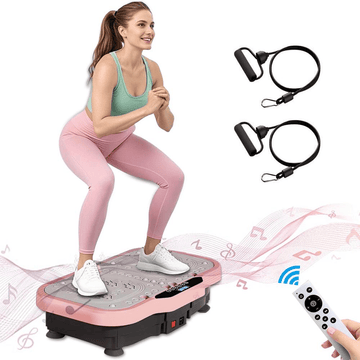 Vibration Plate Machine with Remote Control, LED Display & Massage Nodes - AGILITHOR