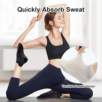 Women's Non-Slip Yoga Socks 5 Pairs – Pilates Grip Socks | AGILITHOR - AGILITHOR
