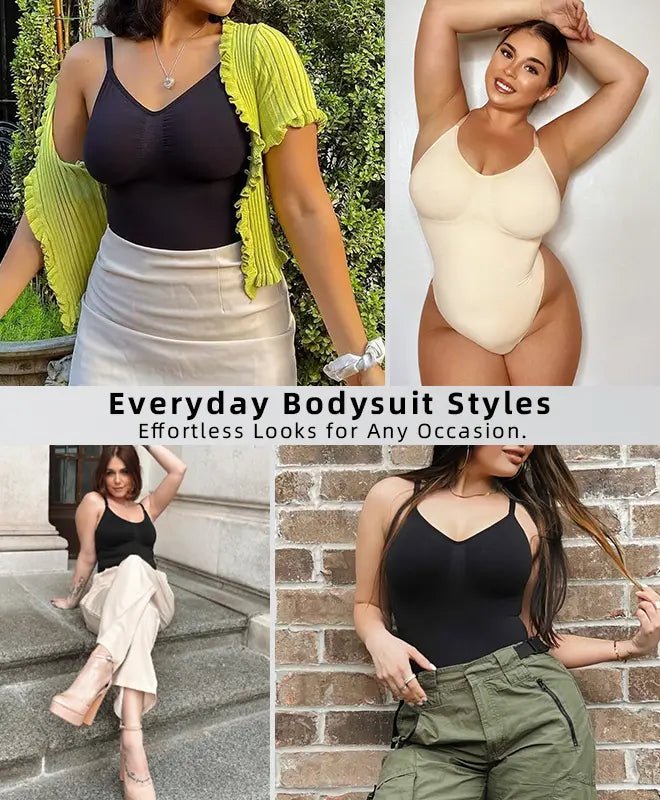 Women's Seamless Sculpting Thong Bodysuit with Built-in Bra - AGILITHOR