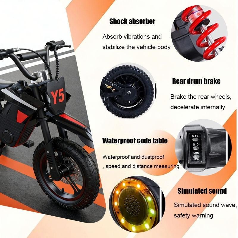 Y5 Kids Electric Dirt Bike — 36V Battery-Powered Mini Motorcycle for Children - AGILITHOR